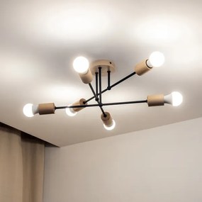 Lampadario a plafone CAMBRIDGE 6xE27/15W/230V in pino