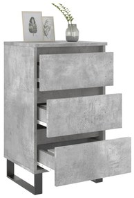 Comodini 2 pz grigio cemento 40x35x69 cm in legno multistrato
