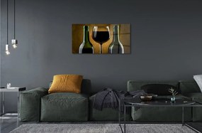 Quadro di vetro Bicchiere da vino 2 bottiglie 100x50 cm