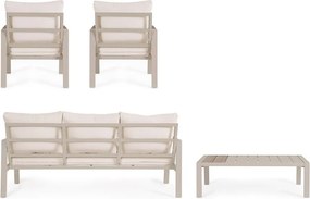 Set di mobili da giardino beige in alluminio per 5 persone Elna – Bizzotto