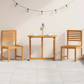Set bistro da giardino 3 pezzi in legno massello di acacia di