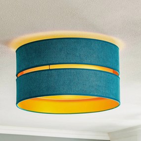 Plafoniera soffitto Duo Duolla, dimmerabile, Blu, Soggiorno / Sala da pranzo, Tessuto / Stoffa / Seta, Moderno, Plafoniera