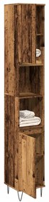 Armadietto Bagno Legno Antico 30x30x190 Cm İn Legno Multistrato /