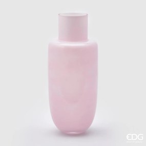 EDG vaso in vetro rotondo con collo h 43 x d 18 rosa chiaro