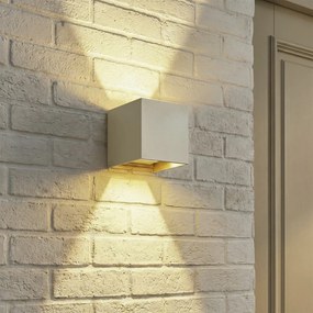 Lampada da parete moderna da esterno beige con 2 luci LED IP54 - Edwin