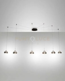 Arabella sospensione fume' 6 luci a led 3000k - 48w - 4530 lm dimme...