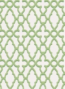 Gittertapete Treillage von Cole & Son - Leaf Green on Chalk