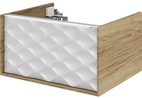 Mobile da bagno sospeso sotto lavabo L 60 x H 32 x P 48 cm beige laccato lucido, 1 cassetto SENSEA Neo