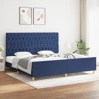 Giroletto con Testiera Blu 180x200 cm in Tessuto cod mxl 62287