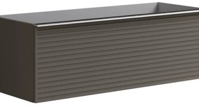 Mobile da bagno sotto lavabo Pixel stripes grigio carbone e maniglia alluminio brillante laccato opaco L 120 x H 40 x P 45.5 cm 1 cassetto, lavabo non incluso