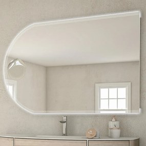 Specchio con illuminazione integrata bagno tondo BADEN HAUS L 120 x H 80 x P 3 cm trasparente