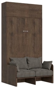 Letto matrimoniale francese a scomparsa 140 verticale Kentaro Sofà, Noce / Pensile Vasistas / ALESSIA 20