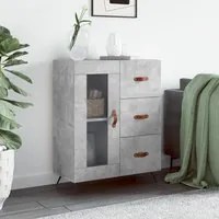 Credenza Grigio Cemento 69,5x34x90 cm in Legno Multistratocod mxl 80342