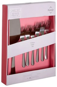Set di forchettine da dolci grigio in acciaio inox 7 pz Hallie – Premier Housewares