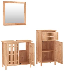 Set mobili da bagno 3pz in legno massello di noce