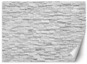 Carta Da Parati, Muro di pietra bianca muro 200x140 Autoadesiva Fliselina TNT