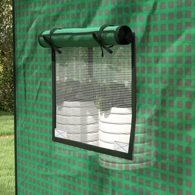 Copertura per Serra da Giardino con Porta a Cerniera e Finestre 140x73x190 cm in PE Verde...