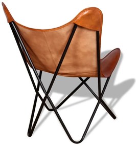 Sedia a Farfalla Marrone in Vera Pelle