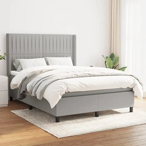 Giroletto A Molle Con Materasso Grigio Chiaro 140x200cm Tessuto /