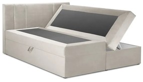 Letto boxspring beige con contenitore 160x200 cm Afra - Mazzini Beds
