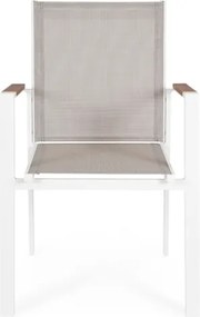 Sedia Da Esterno Con Braccioli In Alluminio E Textilene Heta Bianca Bizzotto