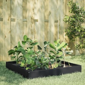 Fioriera Rialzata Da Giardino Nera 100x100x26 Cm İn Acciaio /