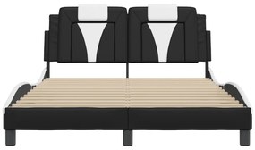 Giroletto con luci led nero e bianco 120x200 cm in similpelle