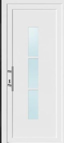 Portoncino d'ingresso 10012 con vetro L 90 x H 210 cm in PVC bianco