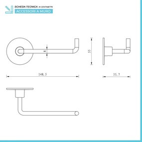 Set accessori a muro 5 pezzi in acciaio cromato e viti incluse Idea