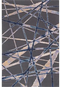 Tappeto in lana blu scuro 133x180 cm Sticks - Agnella