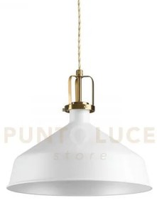 Eris sospensione in metallo bianca e oro 1 luce attacco e27 d.33cm