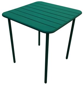 Tavolo da pranzo per giardino Cafe struttura e superficie in Acciaio  verde per 4 persone 70x70cm