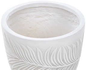 Vaso da fiori argilla bianco sporco 28 x 28 x 16 cm FTERO Beliani