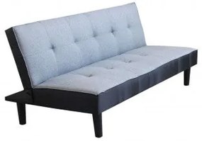 Divano letto moderno Alvin con struttura in metallo e legno, Grigio