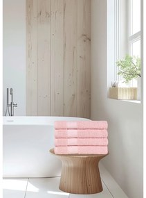 Set di 4 asciugamani in spugna di cotone rosa 50x100 cm - Good Morning