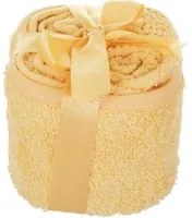 Set 4 lavette asciugamani cotone giallo 30x30 cm Pop Corn