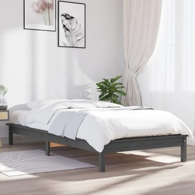 Giroletto grigio 90x190 cm in legno massello di pino 3ft single