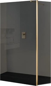 Deflettore walk-in Wens L 40 X H 200 cm, vetro fumè 6 mm, profilo oro spazzolato