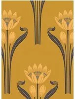 Isidore Leroy Carta da parati Tulipes - Jaune