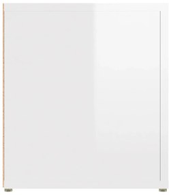 Mobile Porta TV Bianco Lucido 80x31,5x36 cm Legno Multistrato