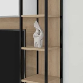 Parete Attrezzata 260 Cm Design Moderno Tronador Bianco E Rovere