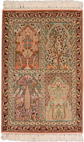 Cashmere Silk Tappeto 60 x 90 Beige (Indian) Annodato A Mano