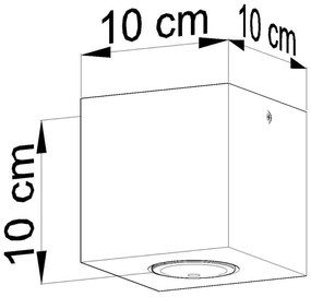 Plafoniera in Cemento Levigato da soffitto QUAD GU10 Grigia da interno