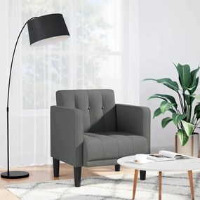 Divano Sedia Con Braccioli Grigio Scuro 53 Cm İn Tessuto /