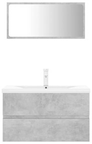 Set mobili da bagno grigio cemento in truciolato