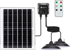 Aigostar - Lampada solare a LED 2xLED/70W/12V 12000 mAh 6500K Ø 23,5 cm + telecomando