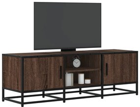 Mobile tv rovere marrone 120x35x41 cm legno multistrato metallo