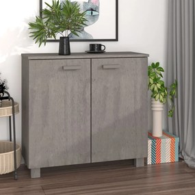 Credenza HAMAR Grigio Chiaro 85x35x80 cm Legno Massello di Pino