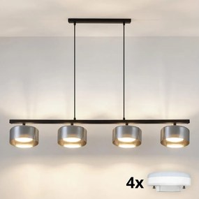 Brilagi - LED Lampadario sospeso su cavo AURA LUX 4xGX53/30W/230V nero/fumé