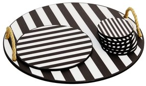 Sottobicchieri in legno bianco e nero in set di 8 pezzi - Hermia